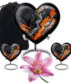 10-inch, heart-shaped Wolf Howling theme Abstract Urn for storing adult ashes