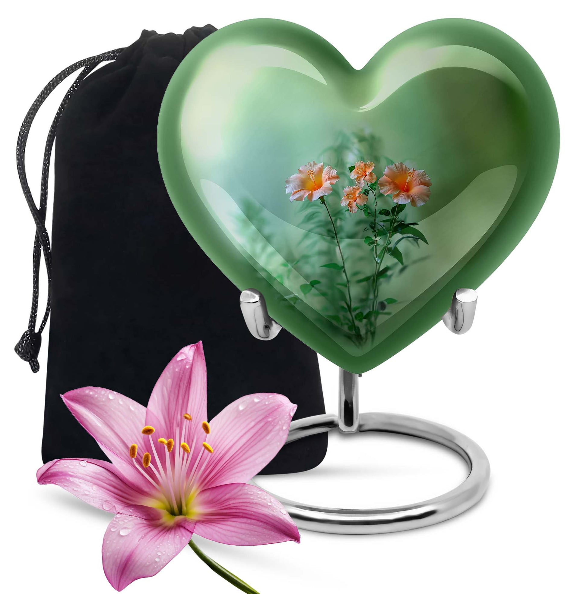 heart-shaped flowers Urn