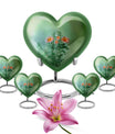 heart-shaped flowers Urn