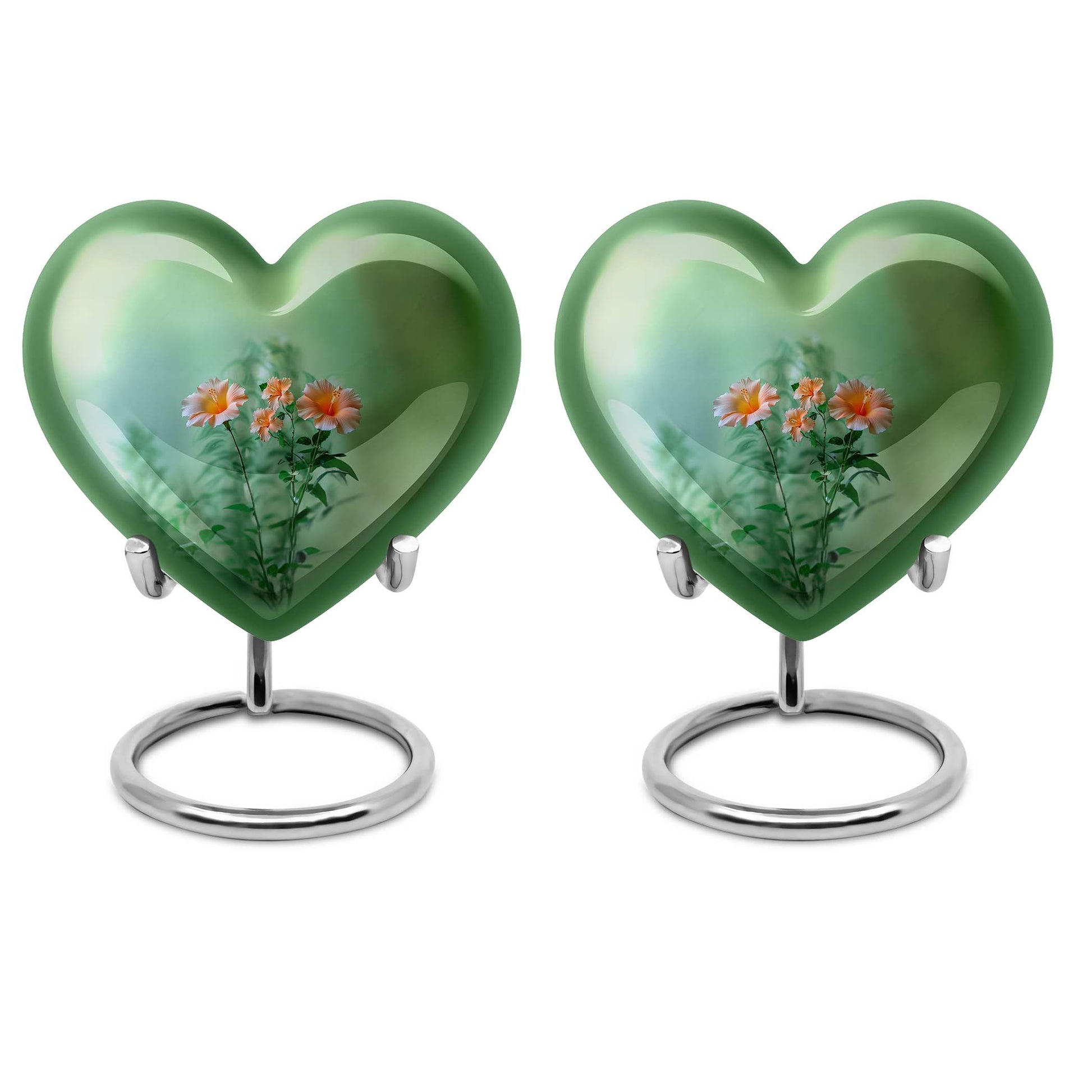 heart-shaped flowers Urn