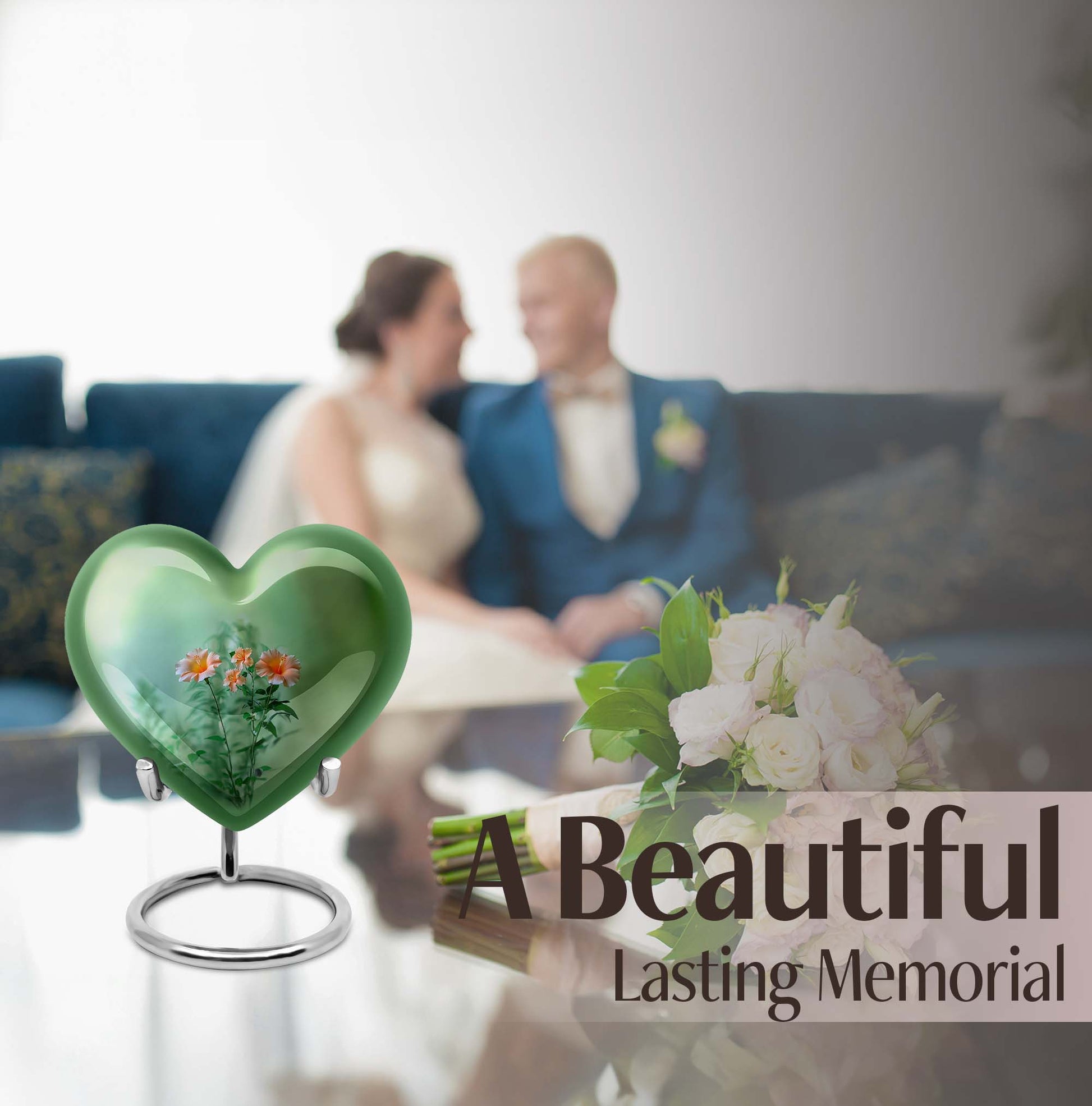 heart-shaped flowers Urn