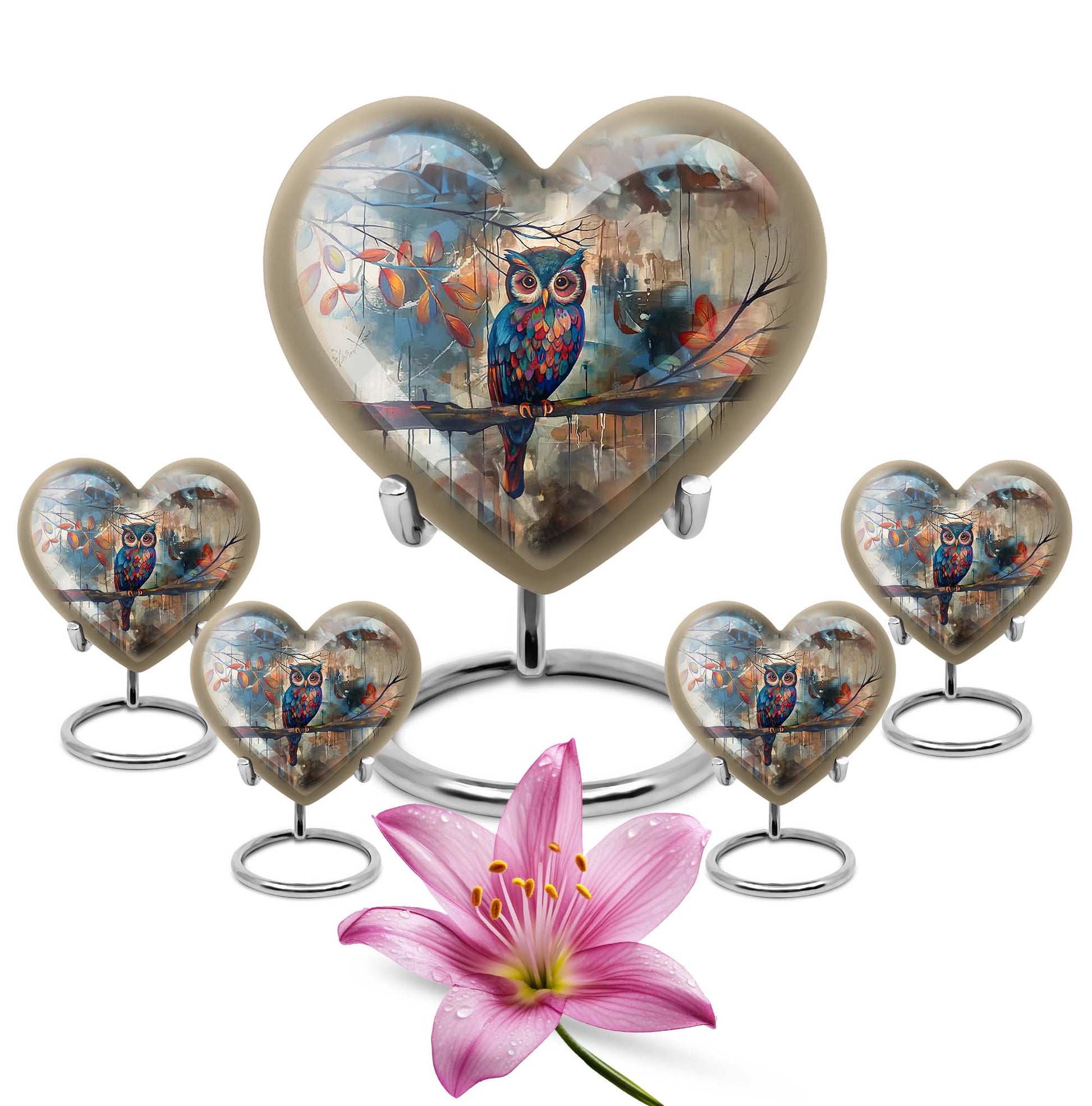 Owl Urn designed as Heart Urn