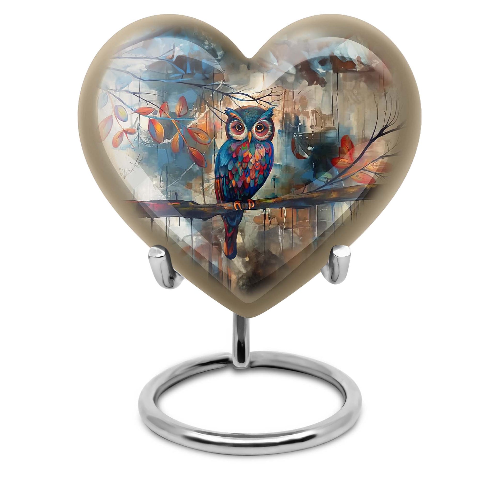 Owl Urn designed as Heart Urn