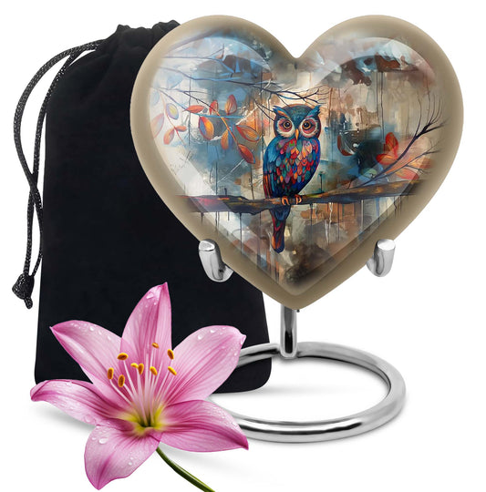 Owl Urn designed as Heart Urn