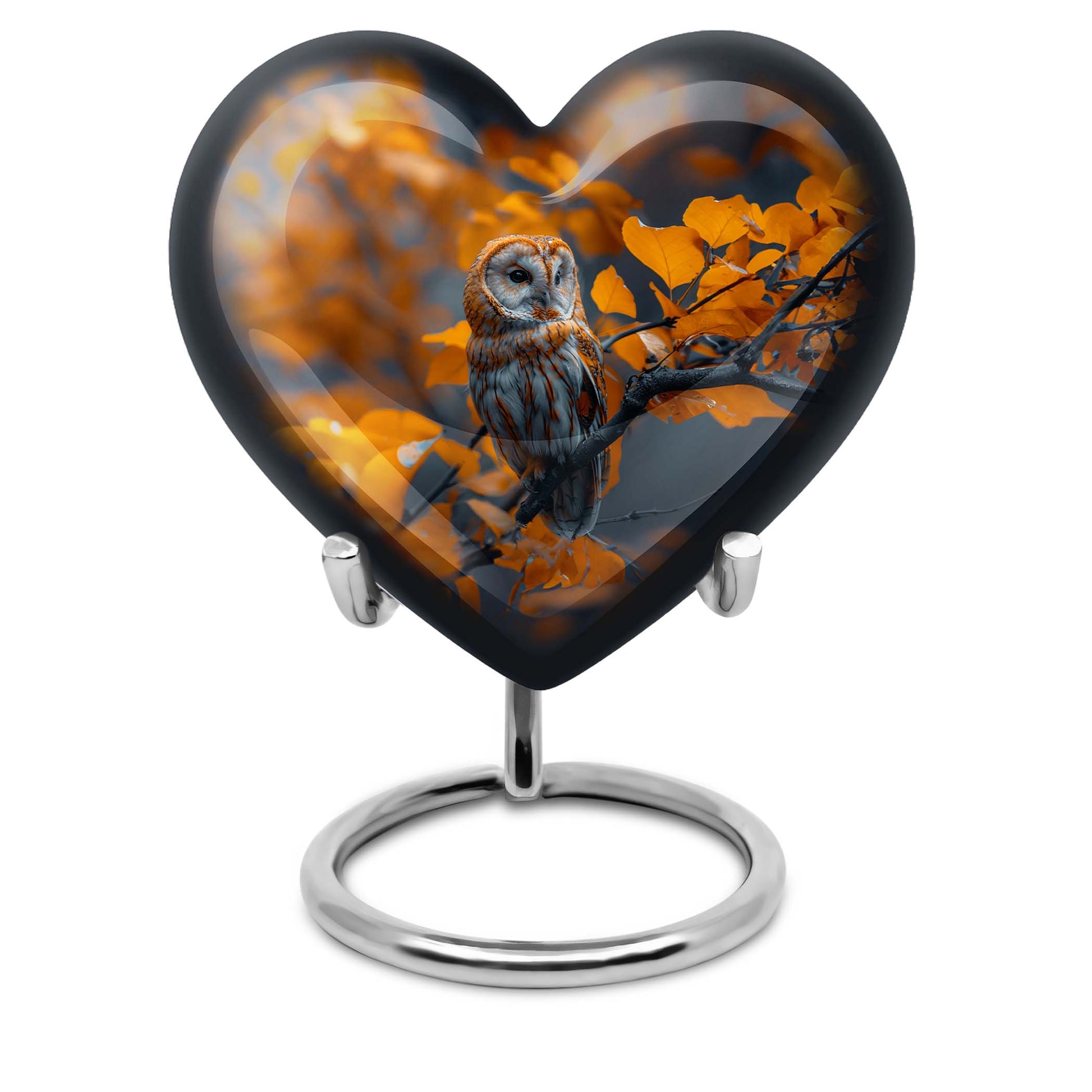 Owl Urn designed heart Shape