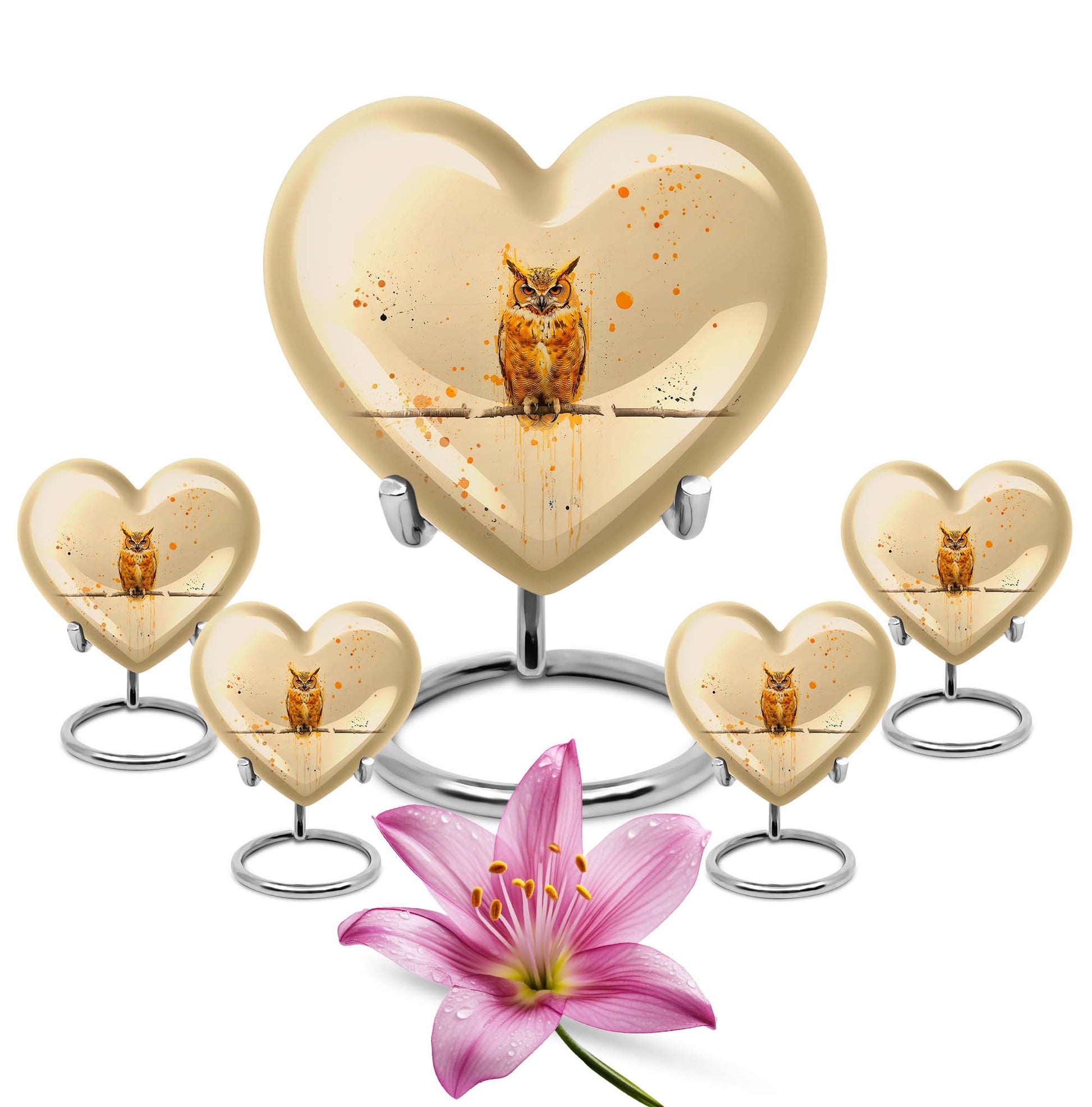 Heart Urn owl theme