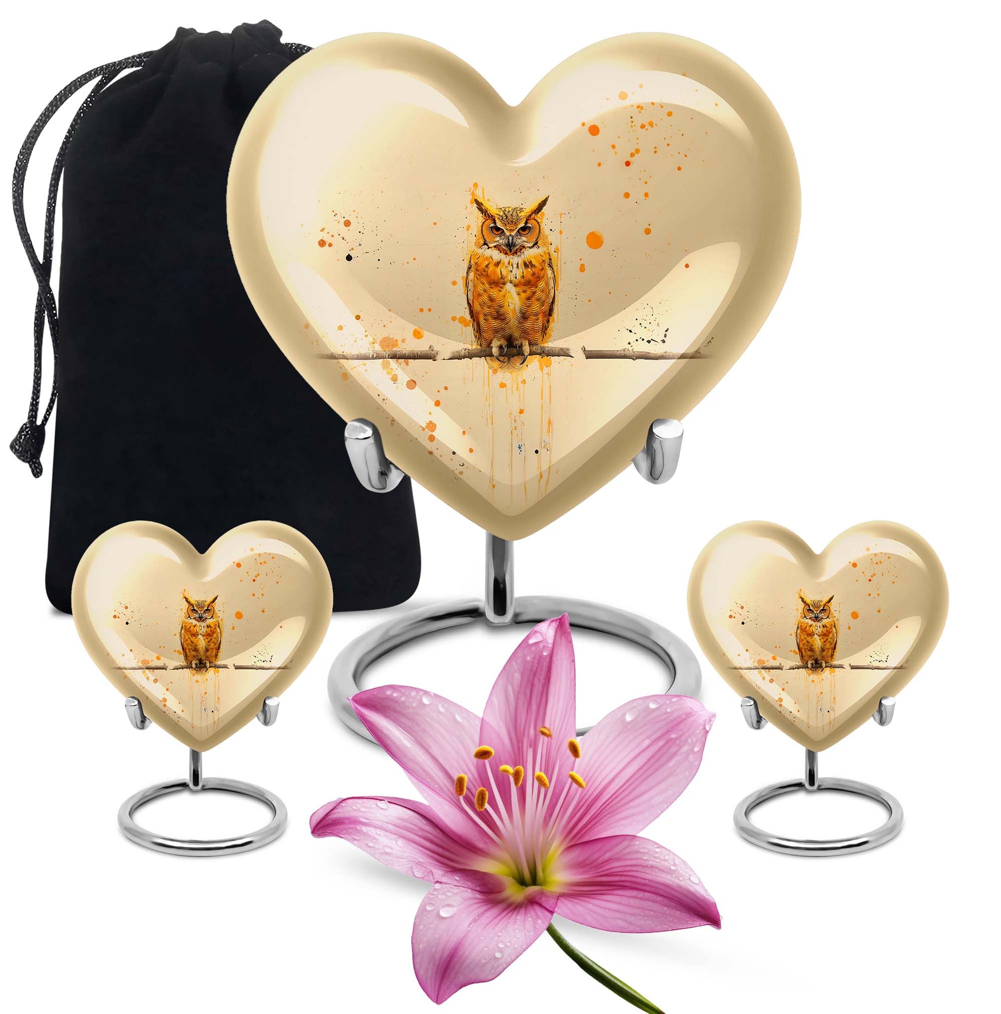 Heart Urn owl theme