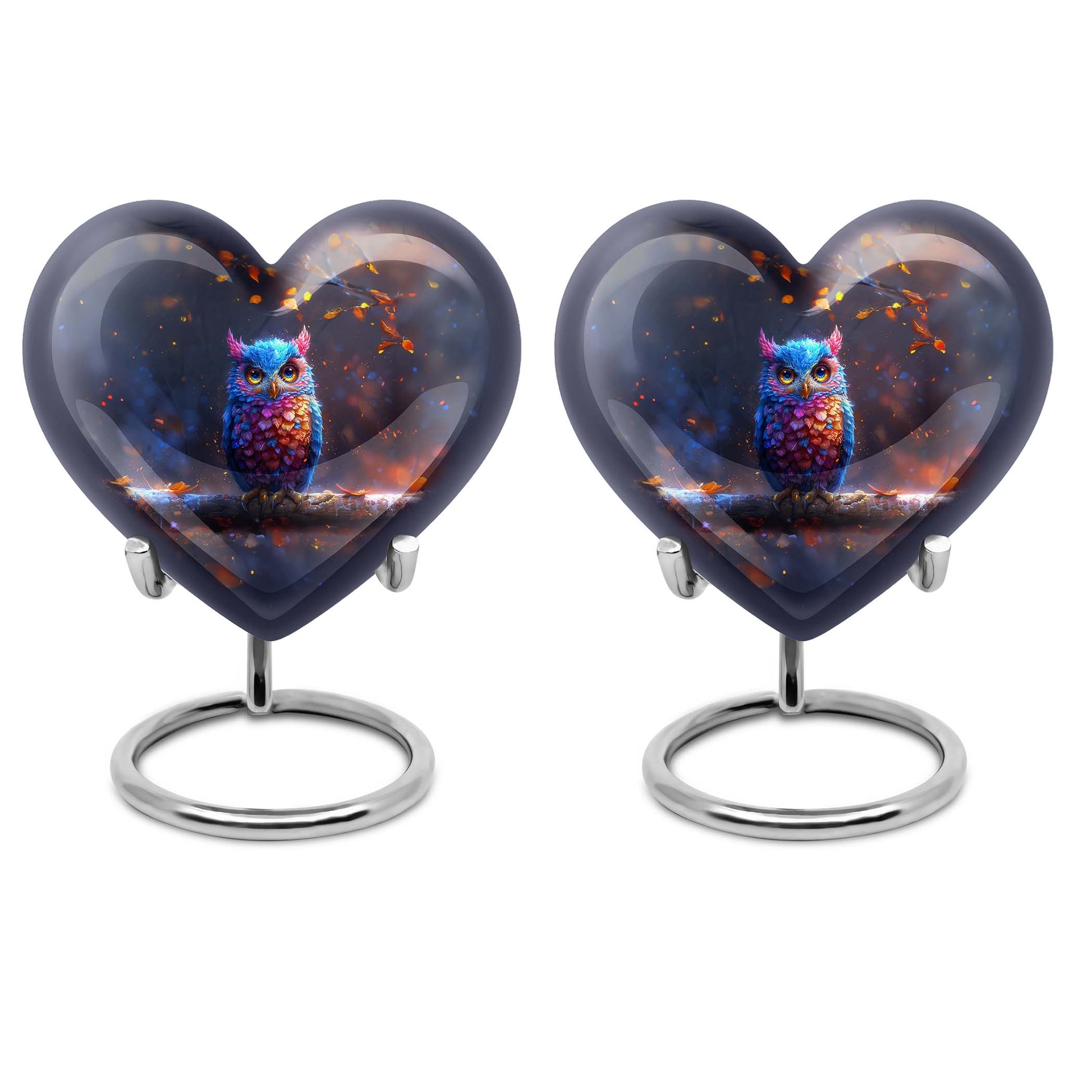 heart-shaped owl urn for cremation