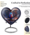 heart-shaped owl urn for cremation