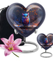 heart-shaped owl urn for cremation