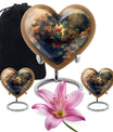 Macaw Parrot Theme Large Urn With 2 Keepsake Urn