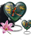 heart-shaped macaw parrot urn