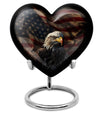 Heart-shaped EAGLE urn with Wolf Howling