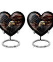 Heart-shaped EAGLE urn with Wolf Howling