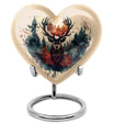 heart-shaped deer urn