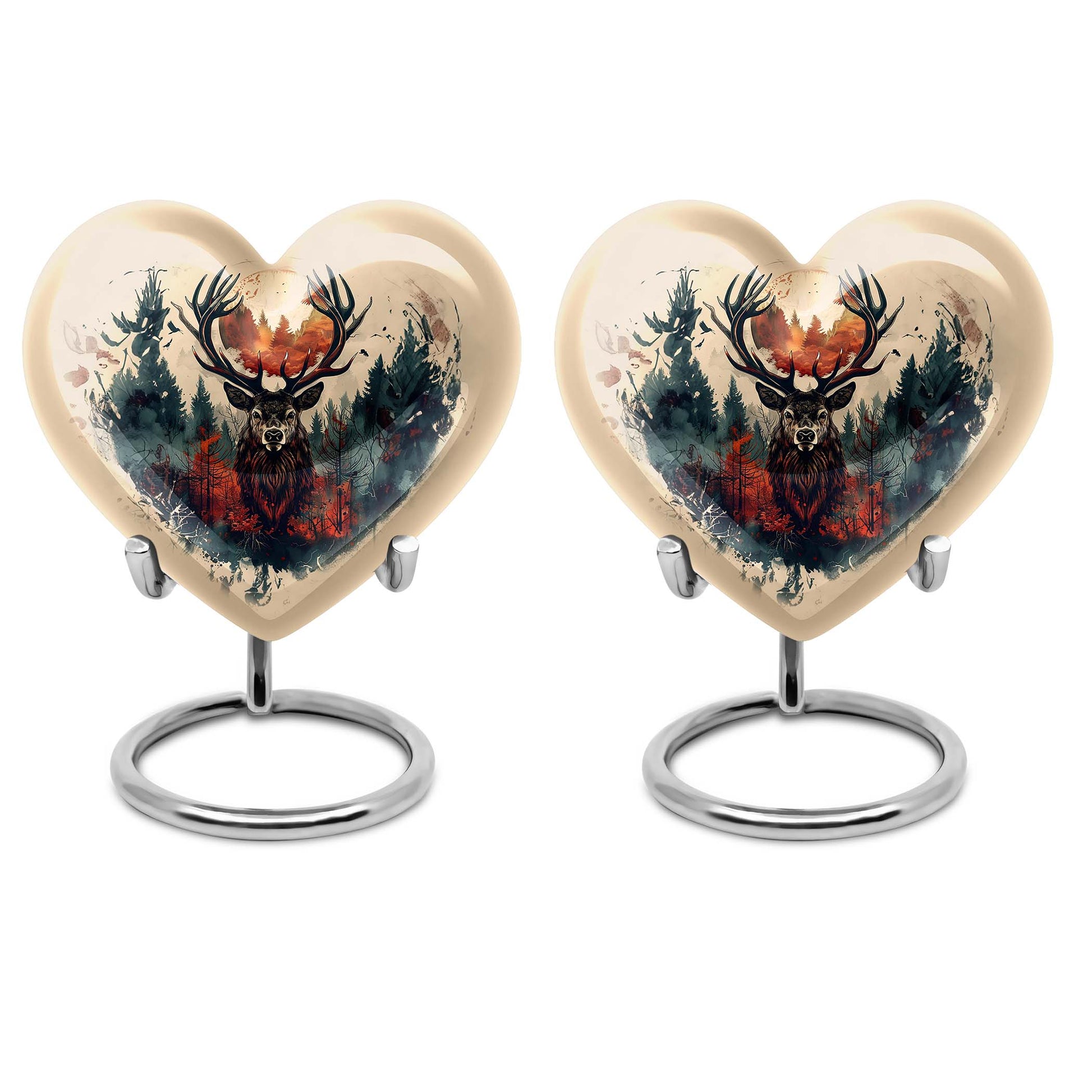 heart-shaped deer urn