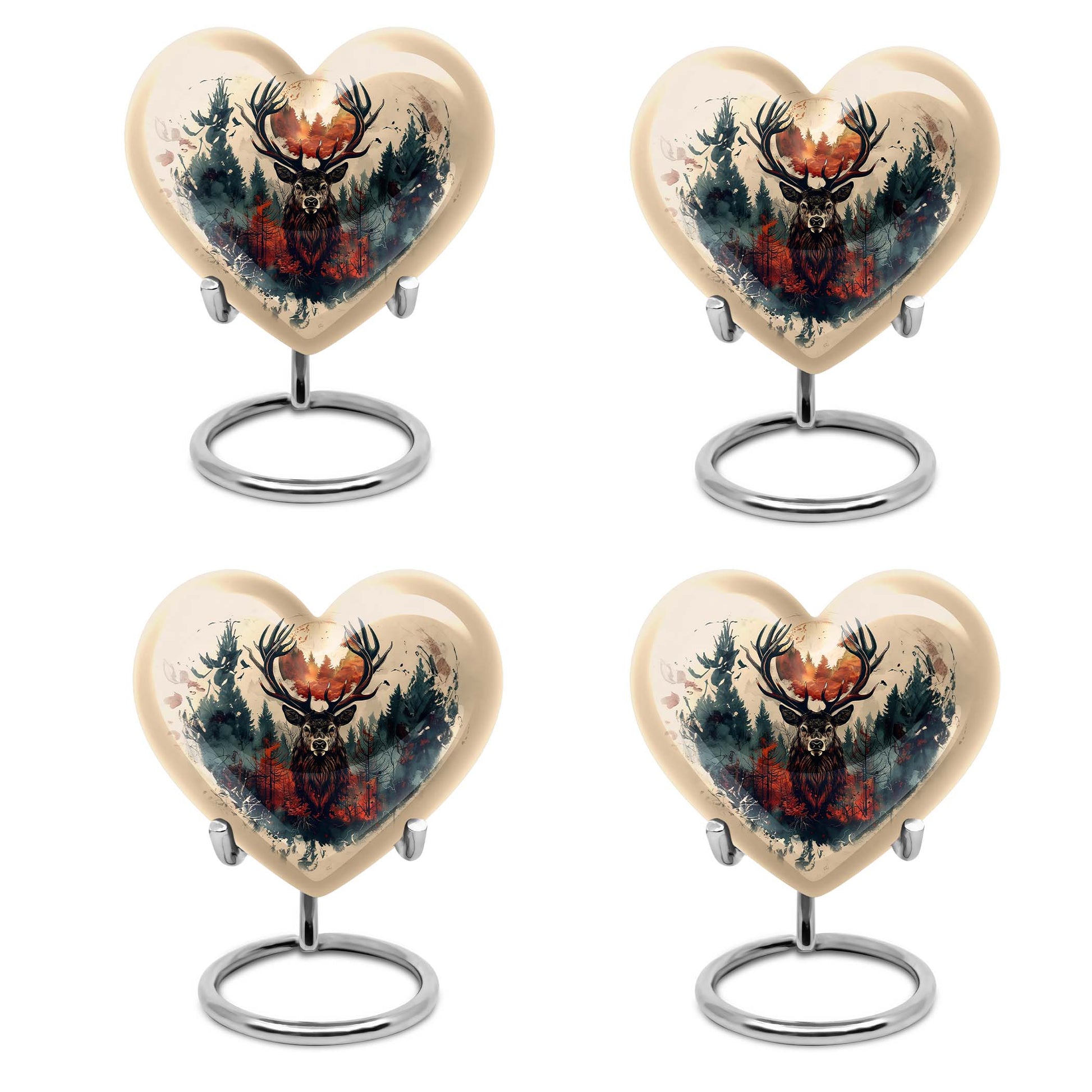 heart-shaped deer urn