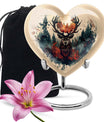 heart-shaped deer urn