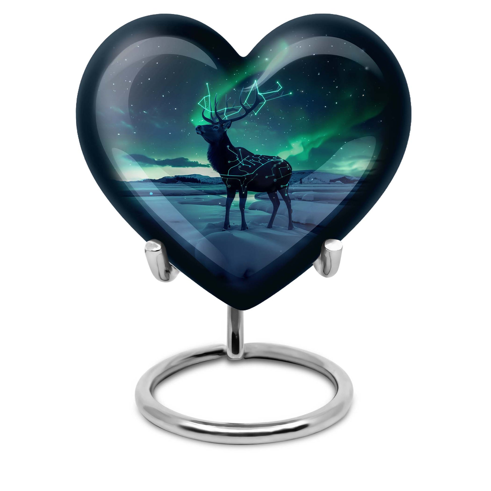 heart-shaped deer urn