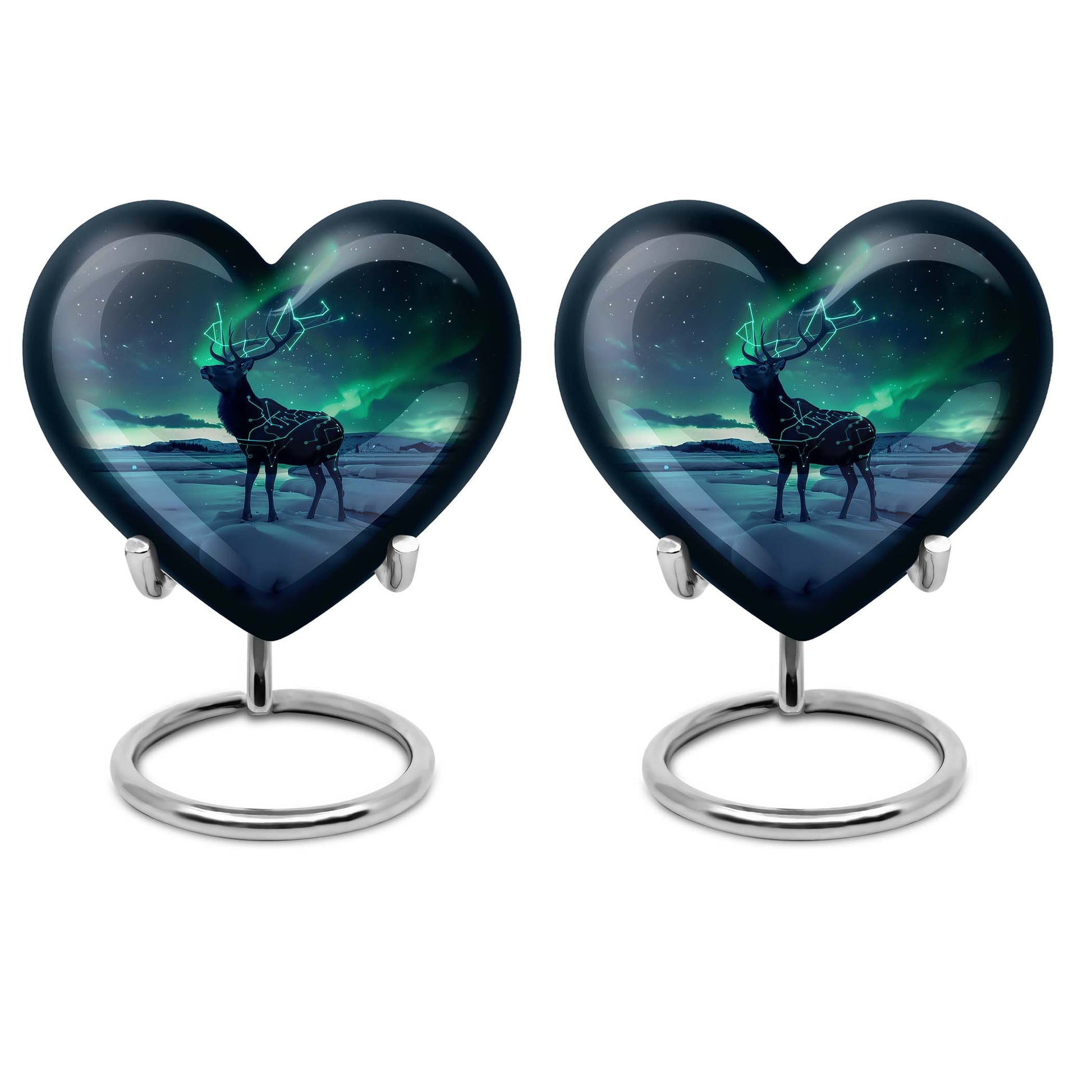 heart-shaped deer urn