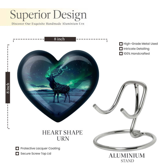 heart-shaped deer urn