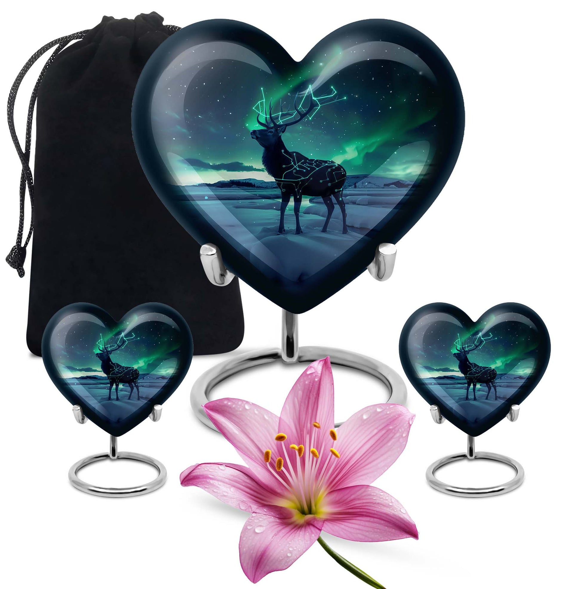 heart-shaped deer urn