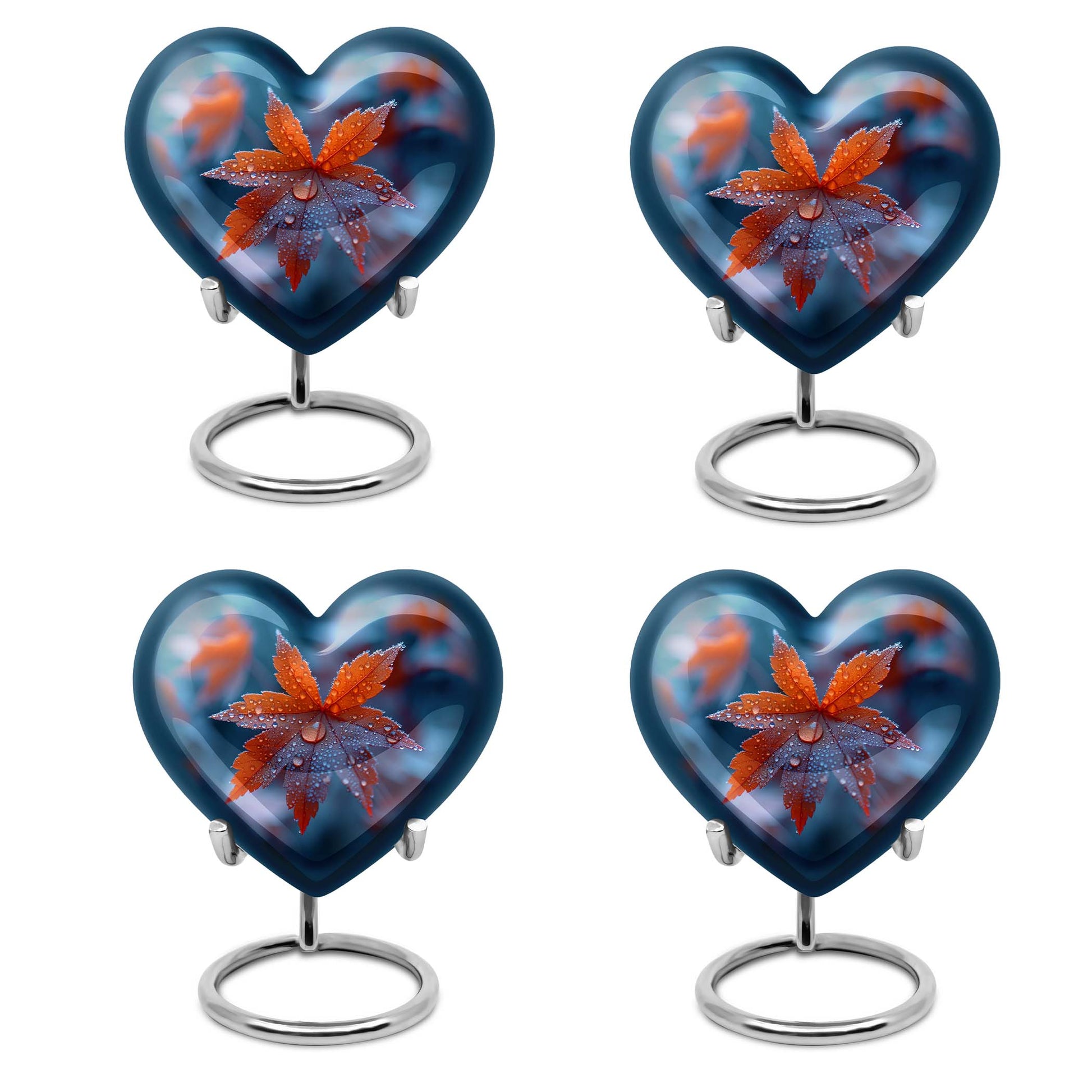 10-inch heart-shaped mapple leaf memorial urn for men, can be personalized