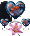 10-inch heart-shaped mapple leaf memorial urn for men, can be personalized