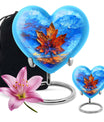 Mapple Leaf Theme Large Urn With 1 Keepsake Urn