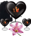 Mapple Leaf Theme Large Urn With 2 Keepsake Urn