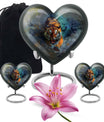 Tiger Theme Large Urn With 2 Keepsake Urn