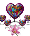 Flowers Theme Large Urn With 4 Keepsake Urn