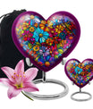 Flowers Theme Large Urn With 1 Keepsake Urn