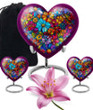 Flowers Theme Large Urn With 2 Keepsake Urn