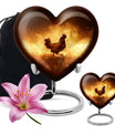 Chicken Theme Large Urn With 1 Keepsake Urn