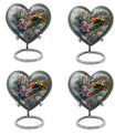 Heart-shaped chicken urn with flower theme for storing human ashes