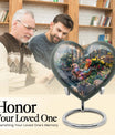 Heart-shaped chicken urn with flower theme for storing human ashes