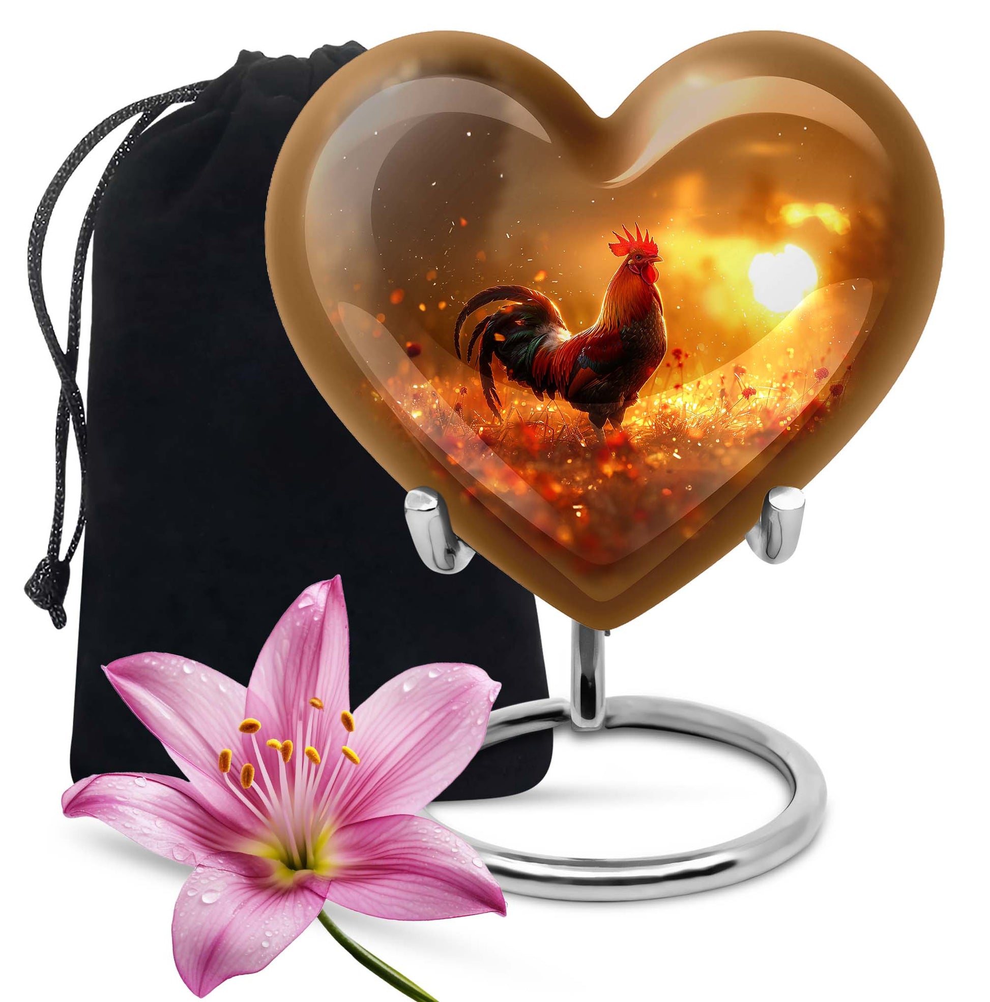 heart-shaped Chicken Urn