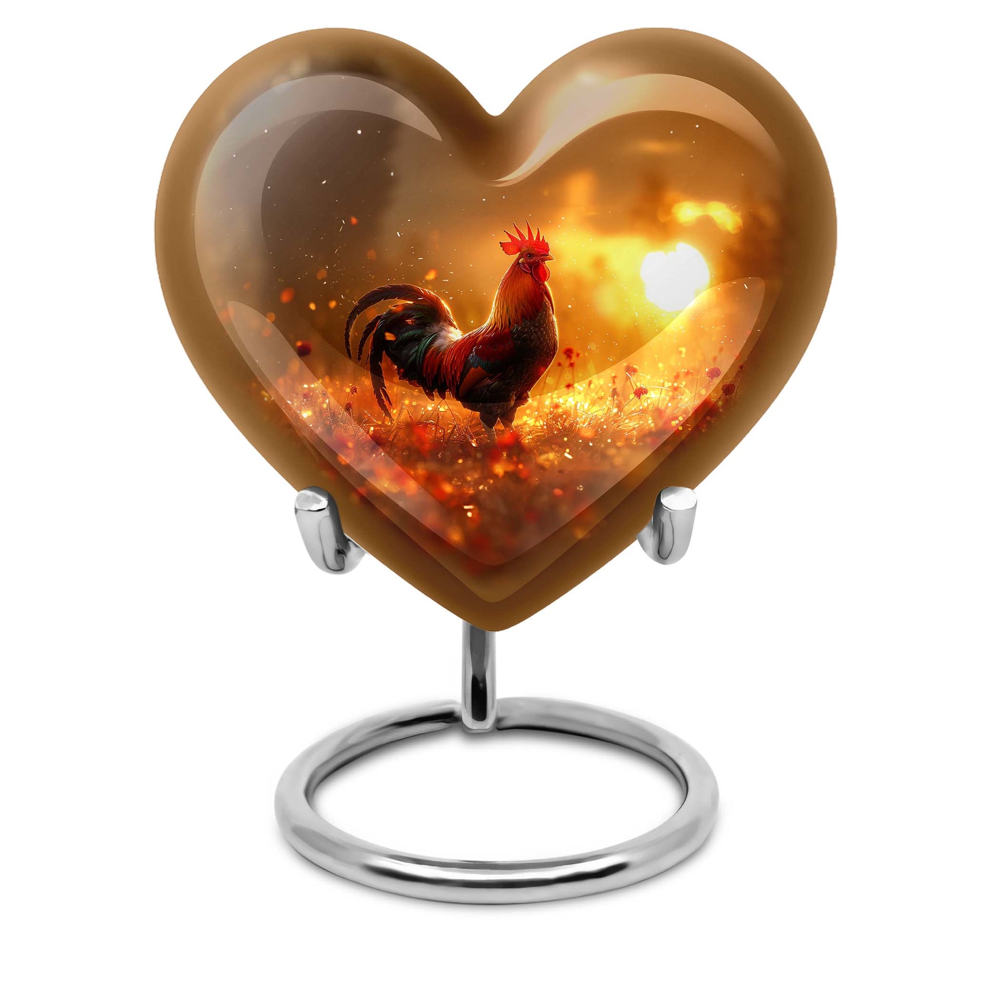 heart-shaped Chicken Urn