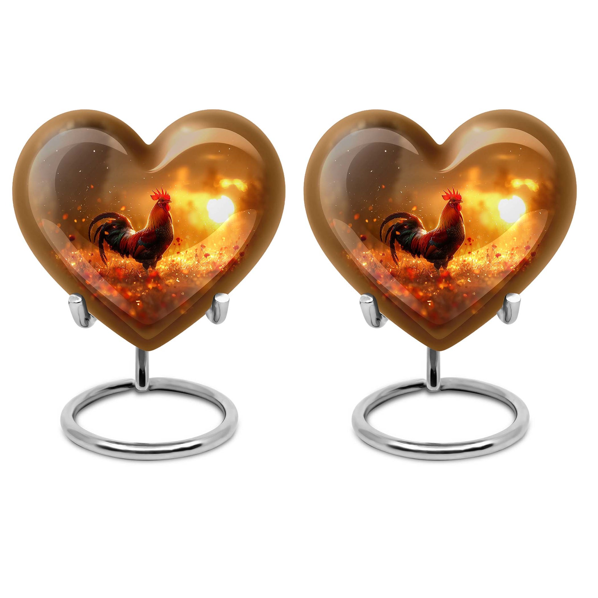 heart-shaped Chicken Urn