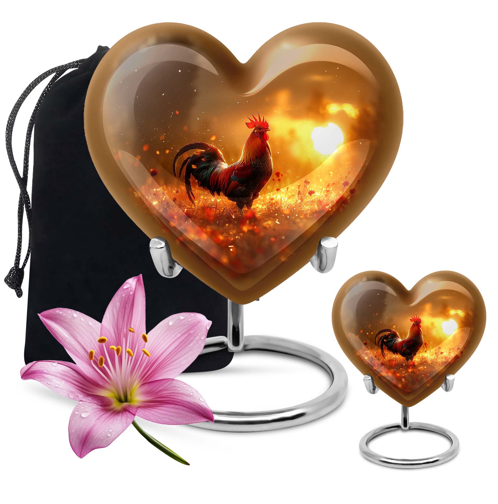 heart-shaped Chicken Urn