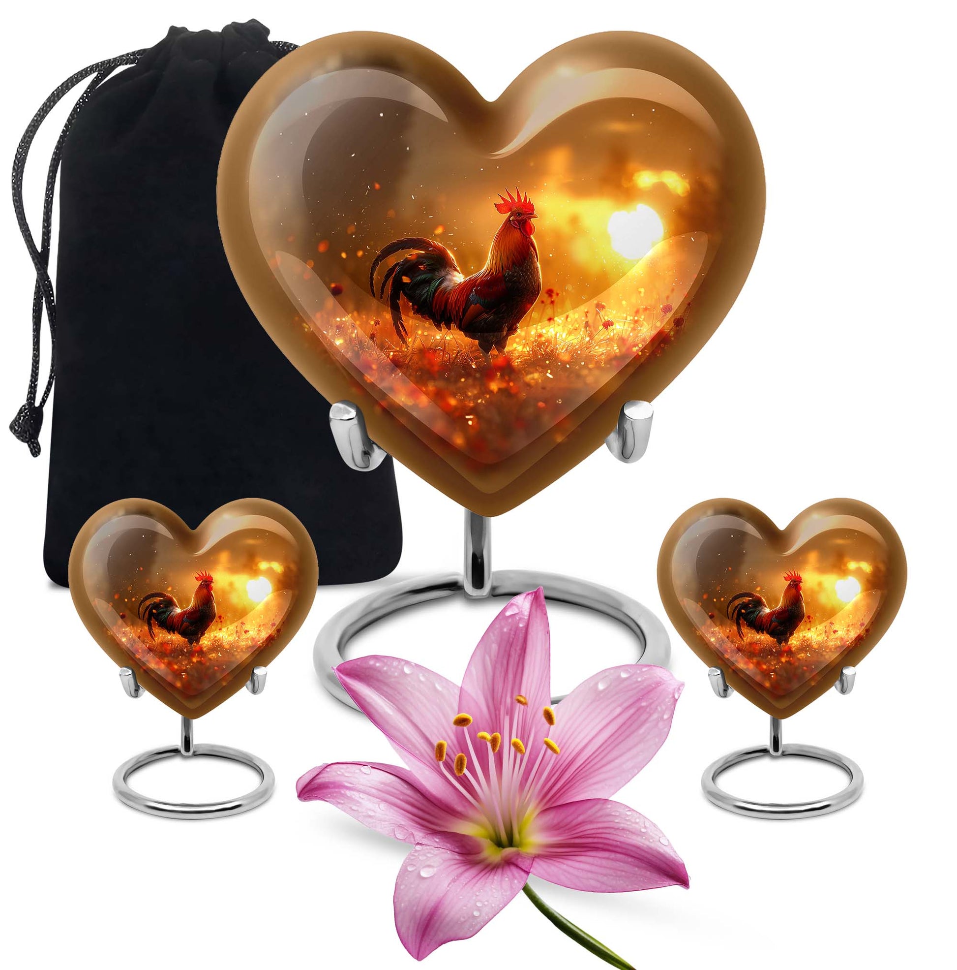 heart-shaped Chicken Urn