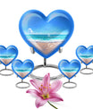 heart-shaped beach urn