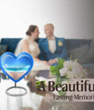 heart-shaped beach urn