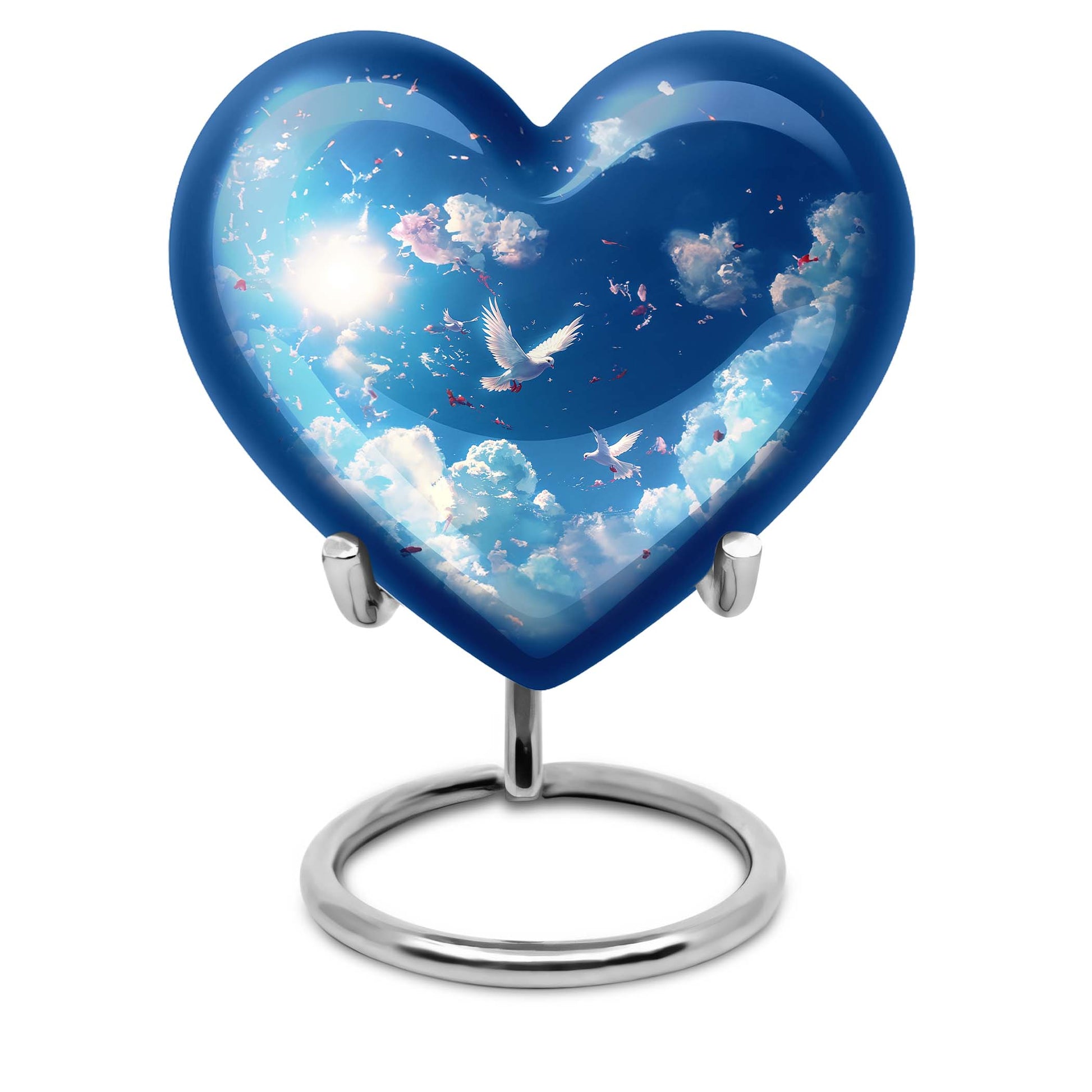  Dove Urn, memorial heart-shaped urn