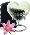 Heart-shaped butterfly-themed bear Urn for ashes, customizable memorial for women