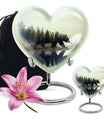 Heart-shaped butterfly-themed bear Urn for ashes, customizable memorial for women