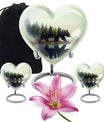 Heart-shaped butterfly-themed bear Urn for ashes, customizable memorial for women