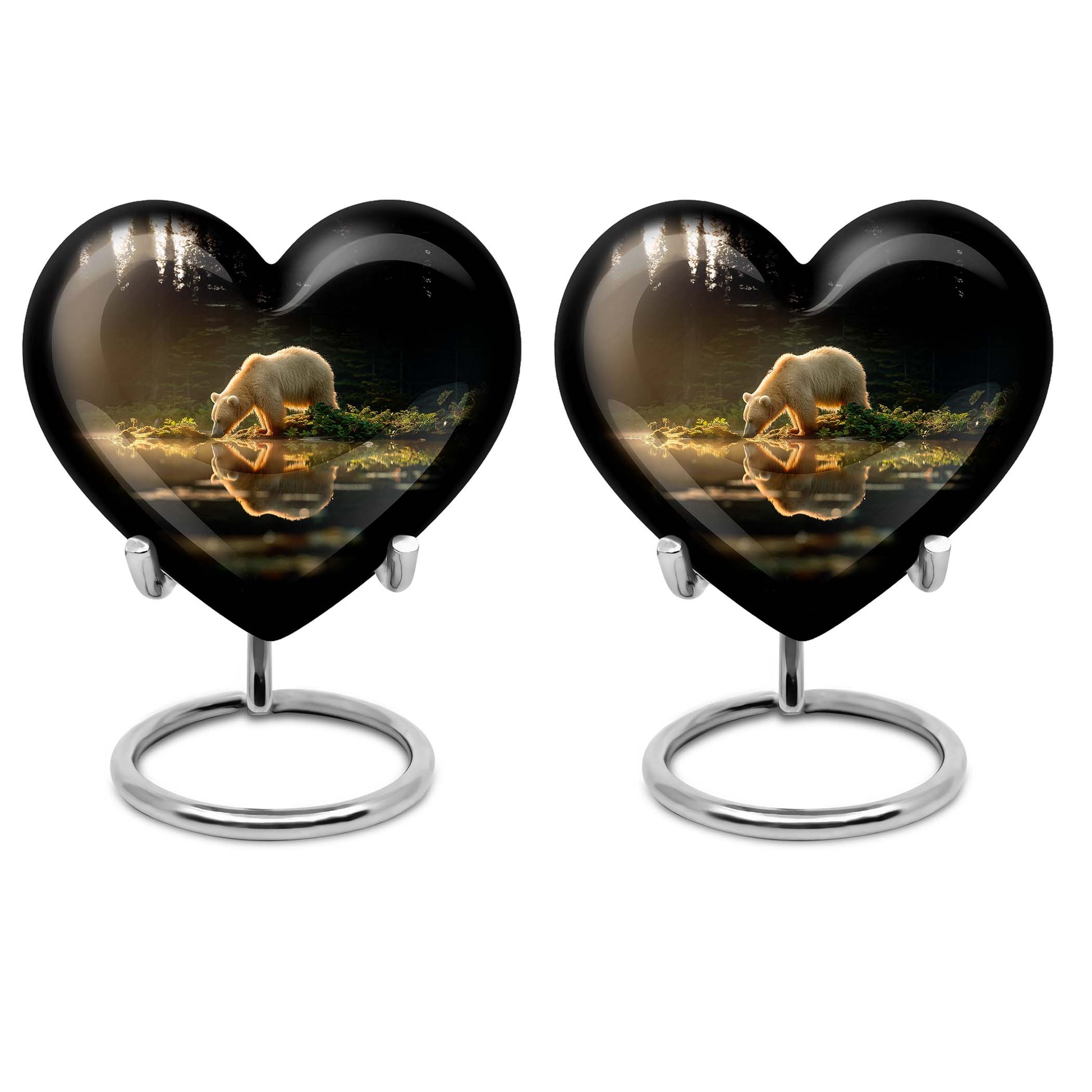 10-inch heart-shaped large bear urn