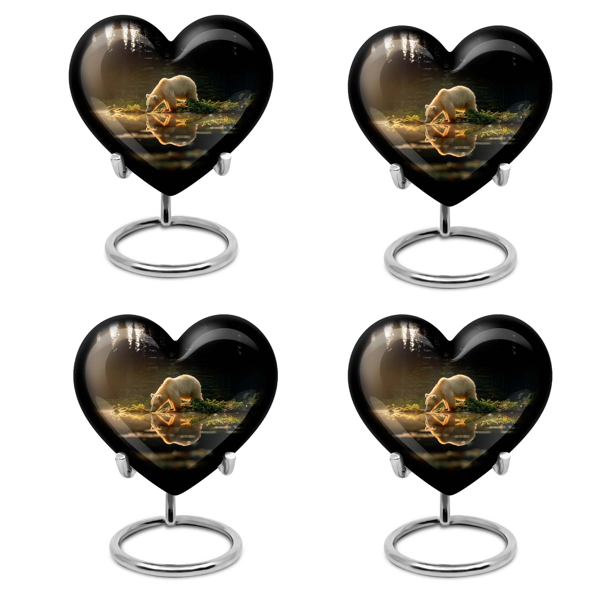 10-inch heart-shaped large bear urn